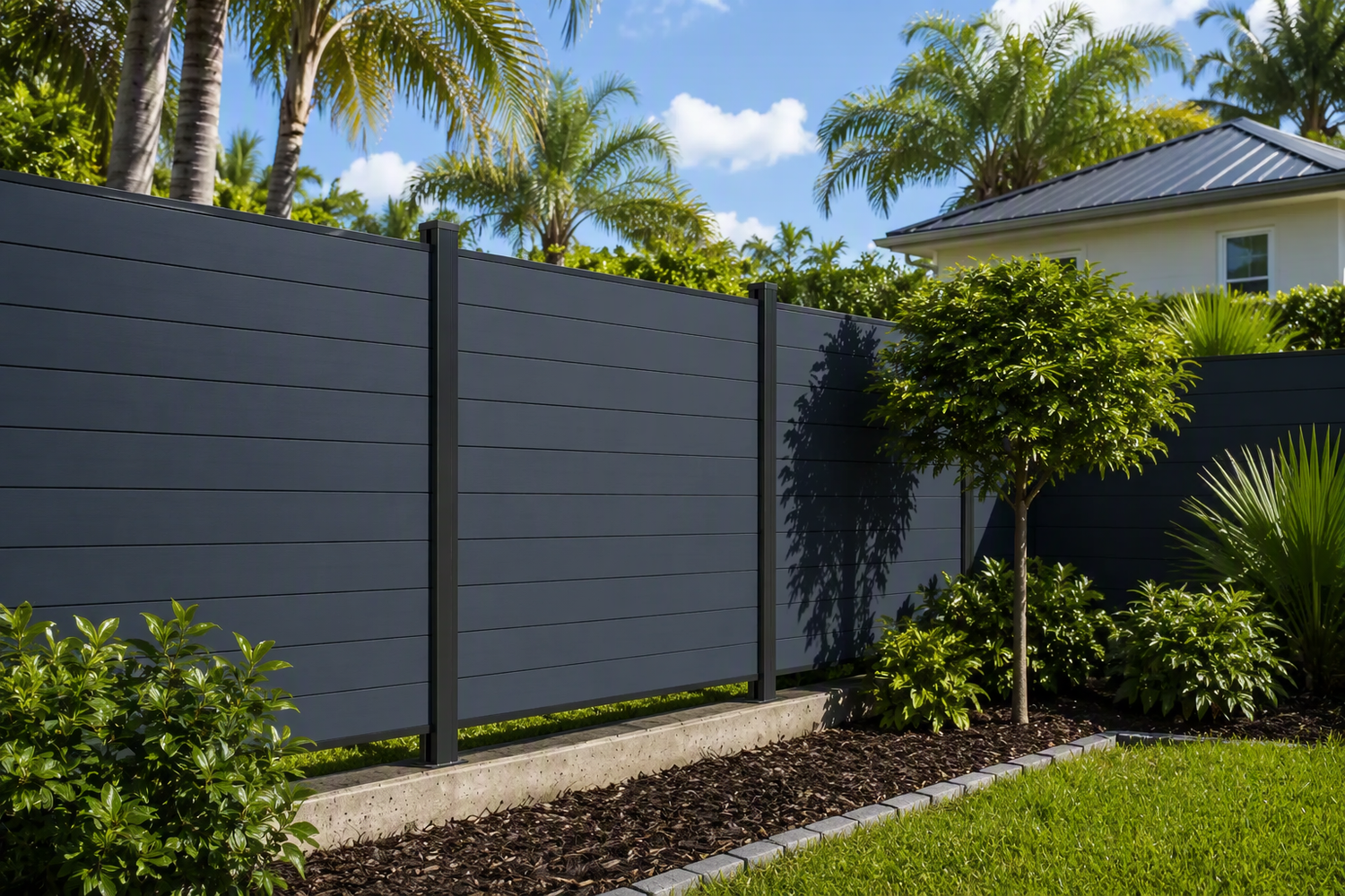 Premium 6ft x 6ft WPC Composite Privacy Fence Panels -  Anthracite